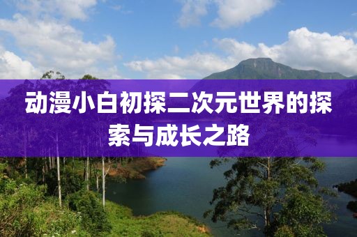 动漫小白初探二次元世界的探索与成长之路