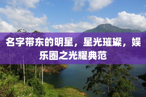 名字带东的明星，星光璀璨，娱乐圈之光耀典范