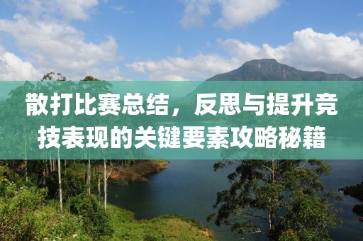 散打比赛总结，反思与提升竞技表现的关键要素攻略秘籍