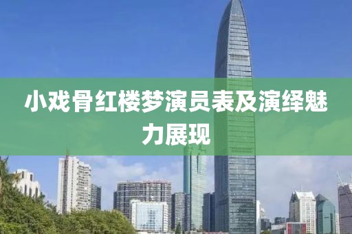 小戏骨红楼梦演员表及演绎魅力展现