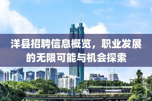 洋县招聘信息概览，职业发展的无限可能与机会探索