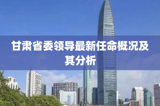 甘肃省委领导最新任命概况及其分析