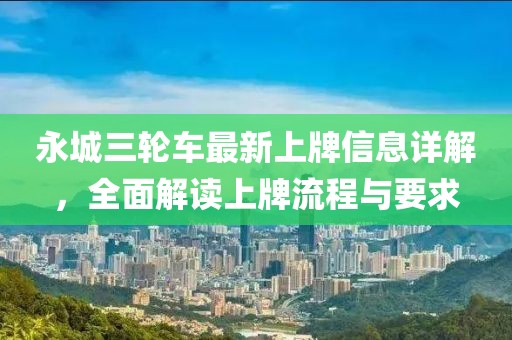 永城三轮车最新上牌信息详解，全面解读上牌流程与要求