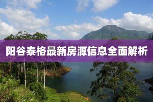 阳谷泰格最新房源信息全面解析