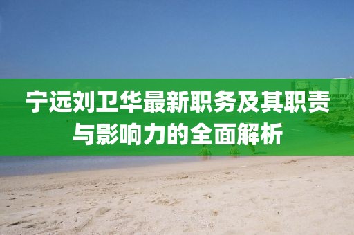 宁远刘卫华最新职务及其职责与影响力的全面解析