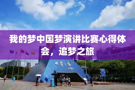 我的梦中国梦演讲比赛心得体会，追梦之旅