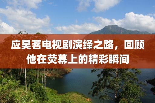 应昊茗电视剧演绎之路，回顾他在荧幕上的精彩瞬间