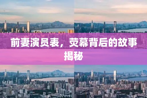 前妻演员表，荧幕背后的故事揭秘