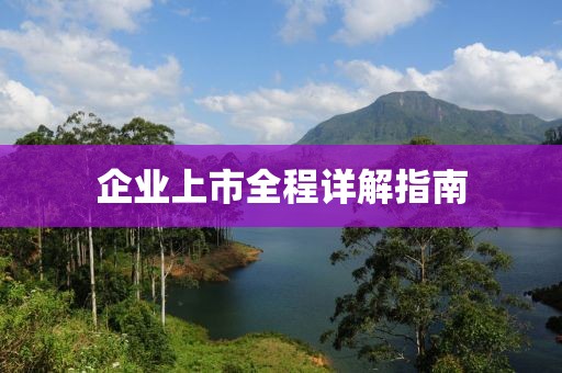 企业上市全程详解指南