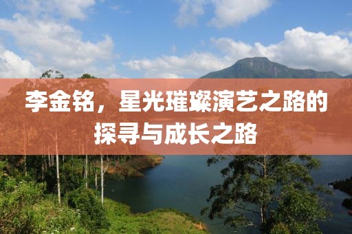 李金铭，星光璀璨演艺之路的探寻与成长之路