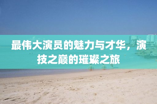 最伟大演员的魅力与才华，演技之巅的璀璨之旅