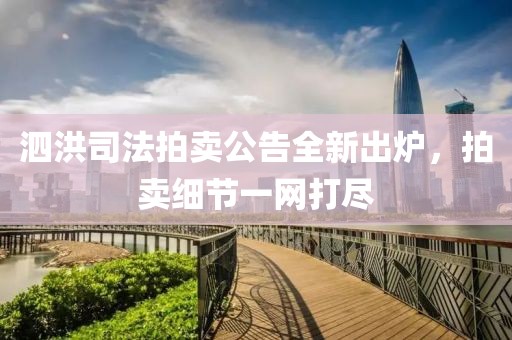 泗洪司法拍卖公告全新出炉，拍卖细节一网打尽