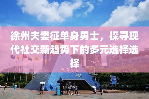 徐州夫妻征单身男士，探寻现代社交新趋势下的多元选择选择