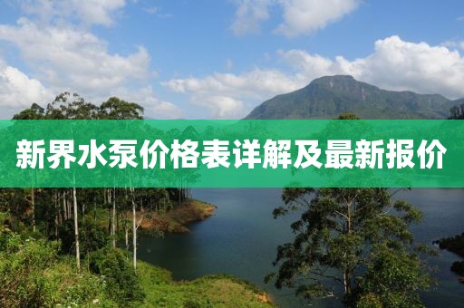 新界水泵价格表详解及最新报价