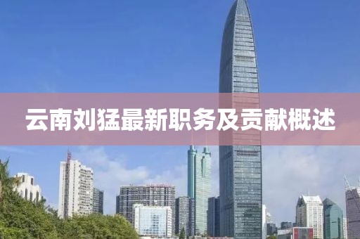 云南刘猛最新职务及贡献概述