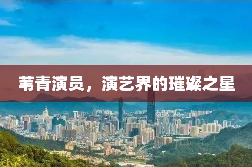 苇青演员，演艺界的璀璨之星