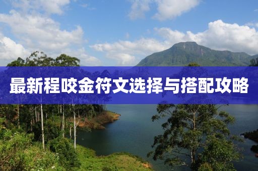 最新程咬金符文选择与搭配攻略
