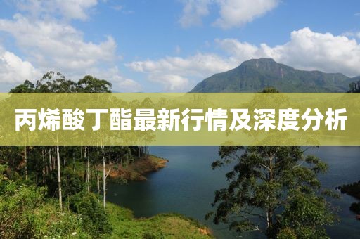 丙烯酸丁酯最新行情及深度分析