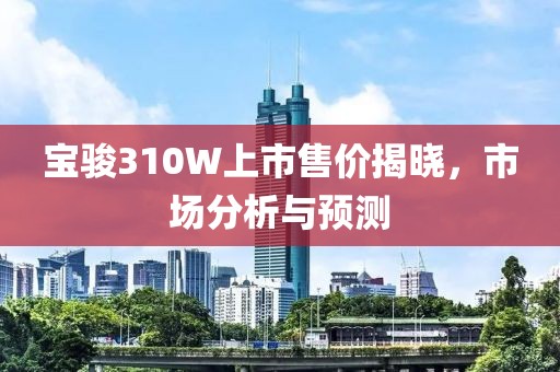 宝骏310W上市售价揭晓，市场分析与预测