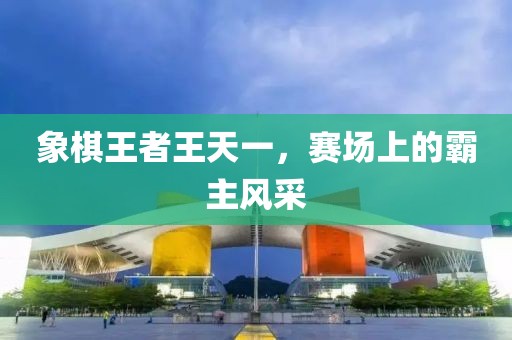象棋王者王天一，赛场上的霸主风采