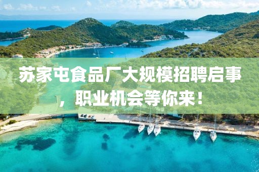 苏家屯食品厂大规模招聘启事，职业机会等你来！