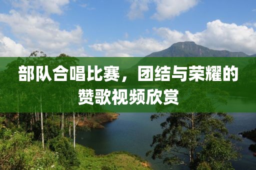 部队合唱比赛，团结与荣耀的赞歌视频欣赏