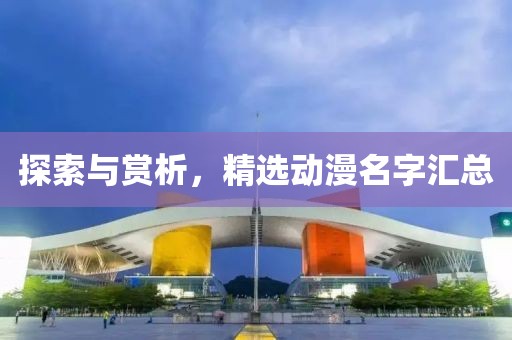 探索与赏析，精选动漫名字汇总