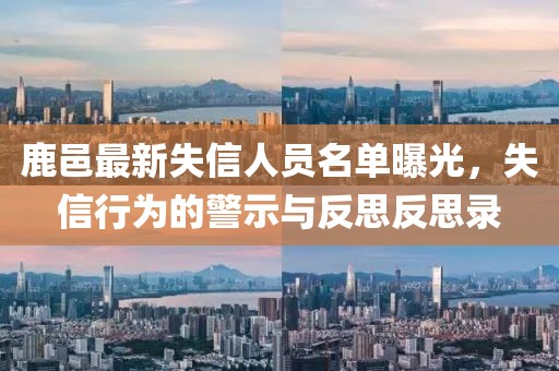 鹿邑最新失信人员名单曝光，失信行为的警示与反思反思录