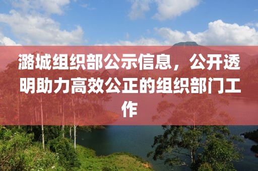 潞城组织部公示信息，公开透明助力高效公正的组织部门工作