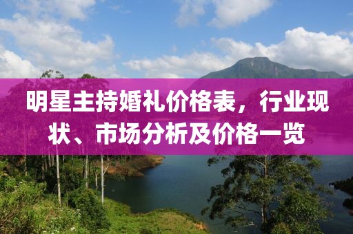 明星主持婚礼价格表，行业现状、市场分析及价格一览