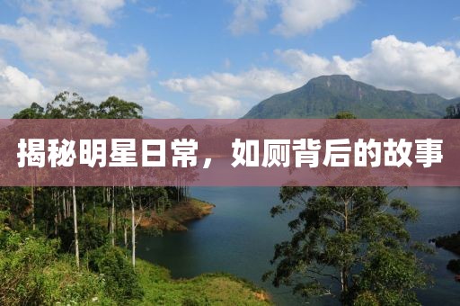 揭秘明星日常，如厕背后的故事