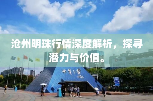 沧州明珠行情深度解析，探寻潜力与价值。