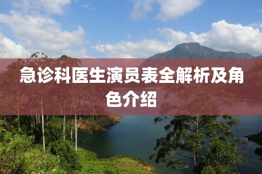 急诊科医生演员表全解析及角色介绍