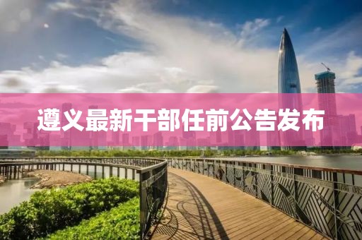 遵义最新干部任前公告发布