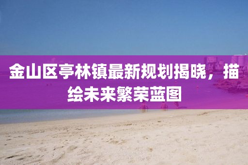 金山区亭林镇最新规划揭晓，描绘未来繁荣蓝图