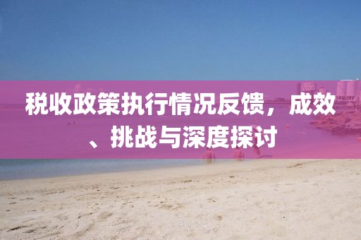 税收政策执行情况反馈，成效、挑战与深度探讨