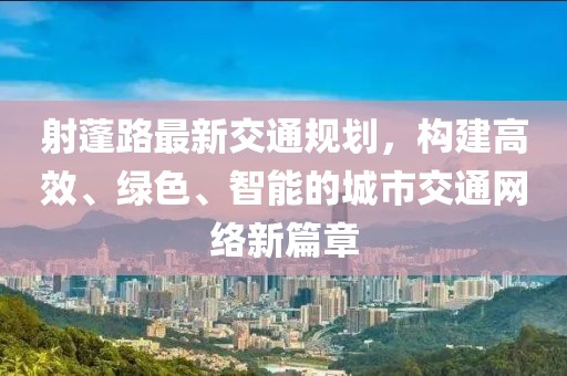 射蓬路最新交通规划，构建高效、绿色、智能的城市交通网络新篇章