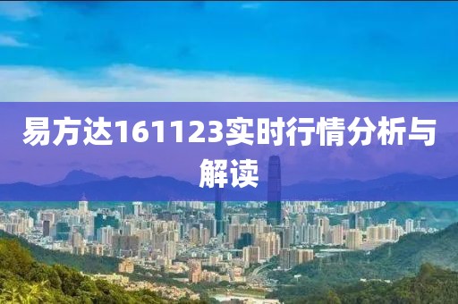 易方达161123实时行情分析与解读