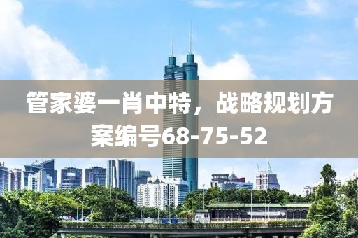 管家婆一肖中特，战略规划方案编号68-75-52