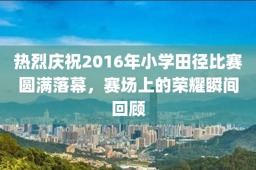热烈庆祝2016年小学田径比赛圆满落幕，赛场上的荣耀瞬间回顾