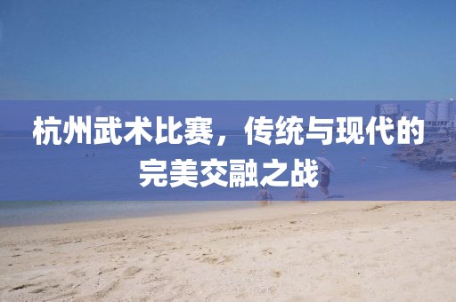 杭州武术比赛，传统与现代的完美交融之战