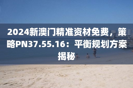 2024新澳门精准资材免费，策略PN37.55.16：平衡规划方案揭秘