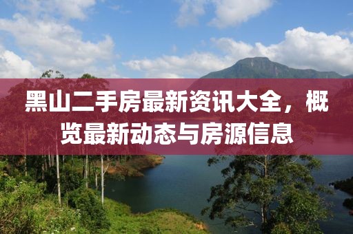 黑山二手房最新资讯大全，概览最新动态与房源信息