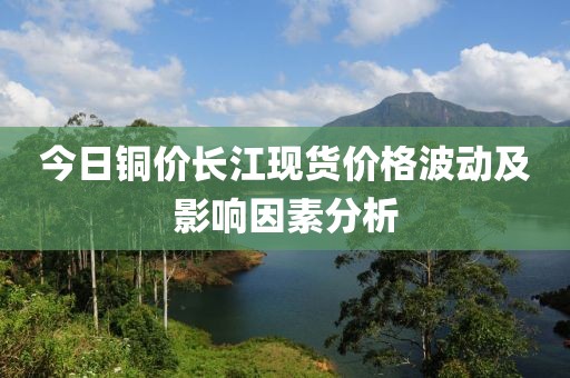 今日铜价长江现货价格波动及影响因素分析
