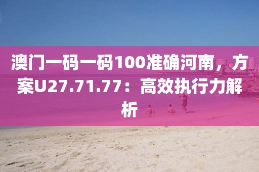 澳门一码一码100准确河南，方案U27.71.77：高效执行力解析