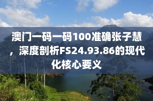 澳门一码一码100准确张子慧，深度剖析FS24.93.86的现代化核心要义