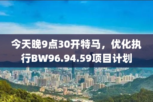 今天晚9点30开特马，优化执行BW96.94.59项目计划