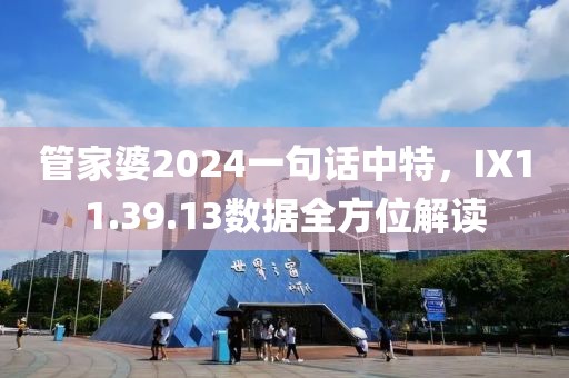 管家婆2024一句话中特，IX11.39.13数据全方位解读