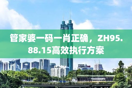 管家婆一码一肖正确，ZH95.88.15高效执行方案