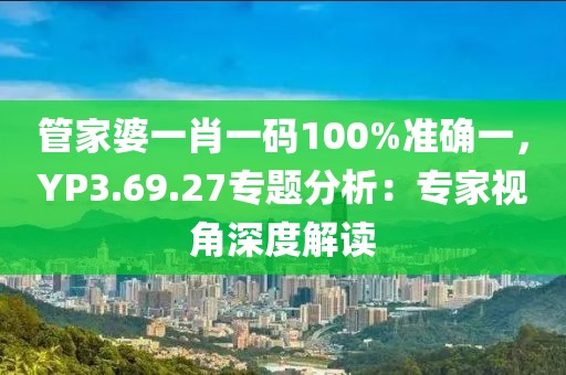 管家婆一肖一码100%准确一，YP3.69.27专题分析：专家视角深度解读